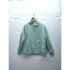 Carhartt Womens Sage Green Relaxed Fit Pullover Hoodie With Kangaroo Pocket